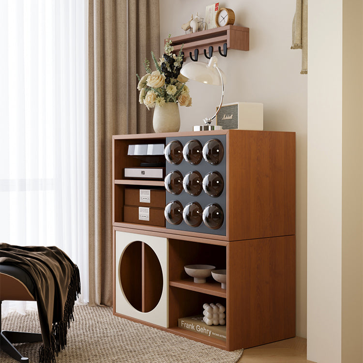 All solid wood TV cabinet bookcase shelf living room retro custom