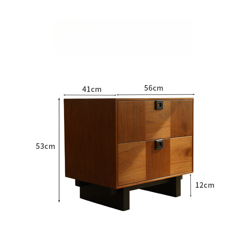Medieval solid wood bedside table retro solid wood side cabinet bedroom decoration