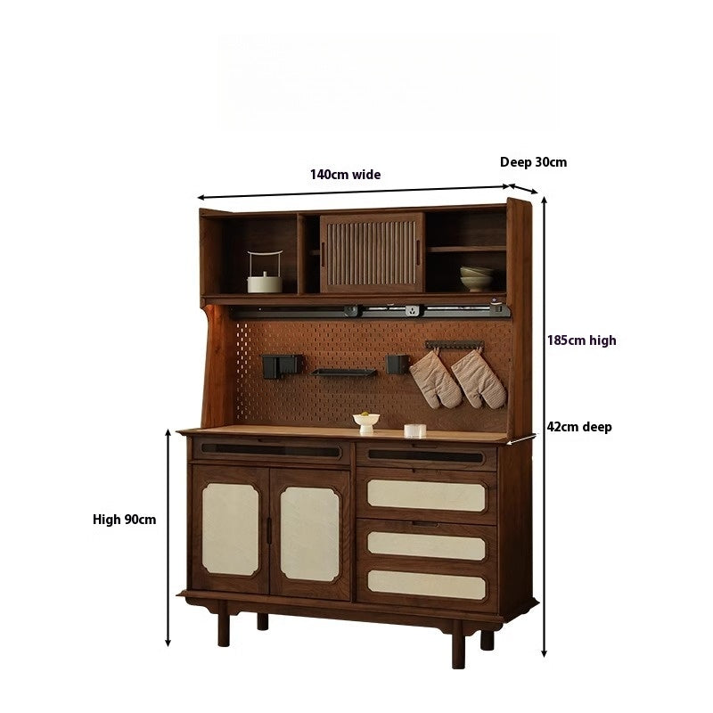 Side cabinet Household living room Solid wood tea cabinet Kitchen wall storage cabinet Tea rack Contact WhatsApp for customization