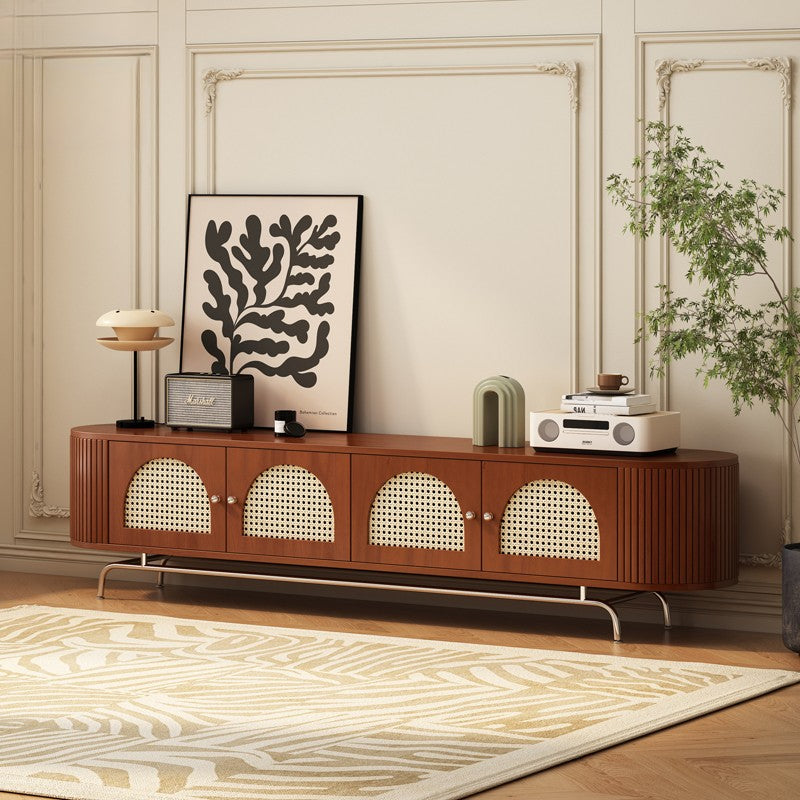 Solid wood rattan TV cabinet Locker Living room TV cabinet Household custom