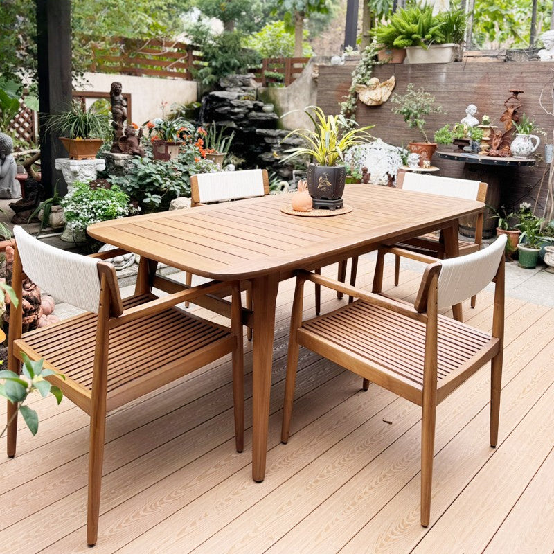 Outdoor tables and chairs courtyard villa furniture open-air yard garden solid wood designer terrace waterproof combination chair