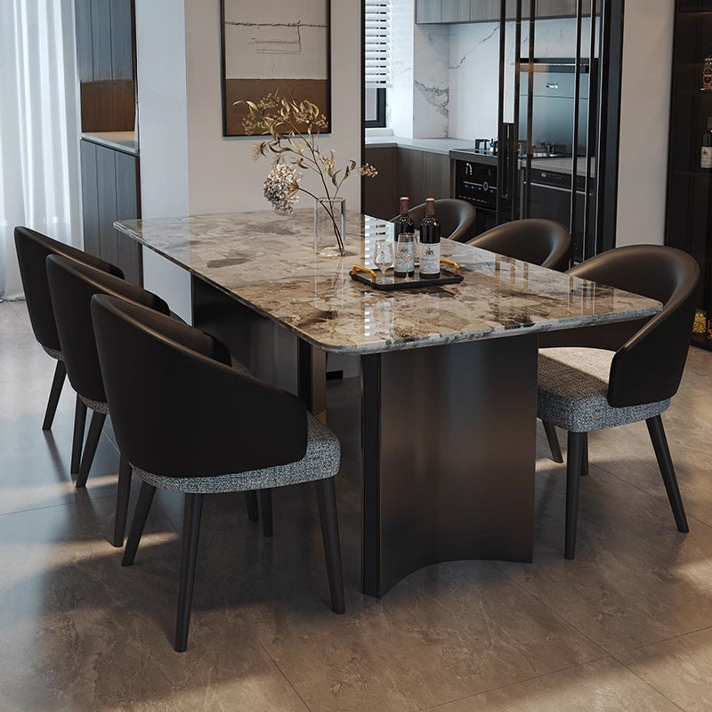Light luxury dining table, minimalist rectangular household dining table and chair combination, high-end dining table customization