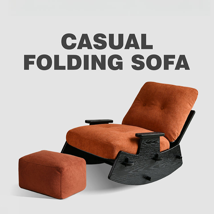 Solid wood single recliner household balcony retro leisure chair can lie in the living room lazy sofa chair custom