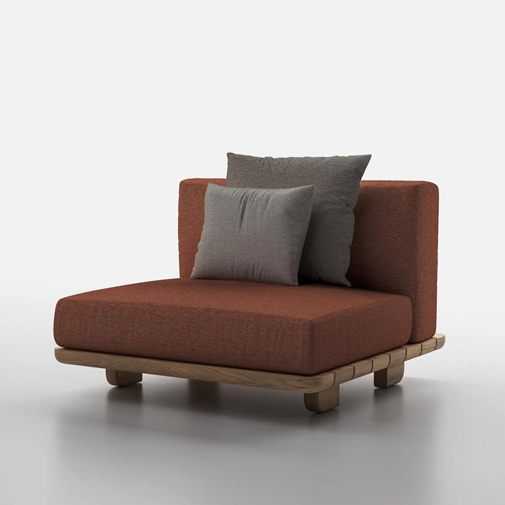 Outdoor sofa rainproof and anti-corrosion villa courtyard open-air solid wood living room combination recliner furniture custom