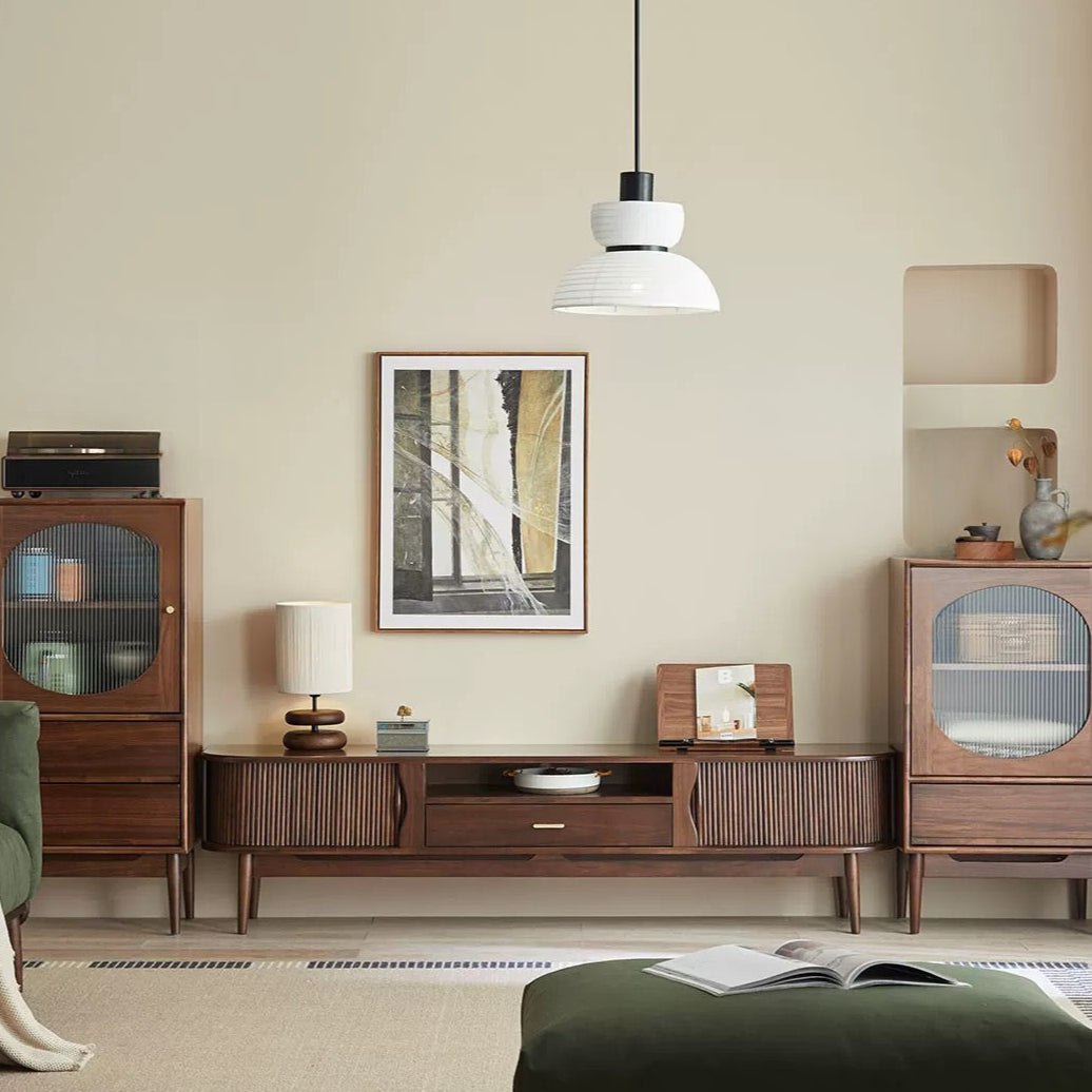 Solid wood TV cabinet living room coffee table combination storage locker retro furniture