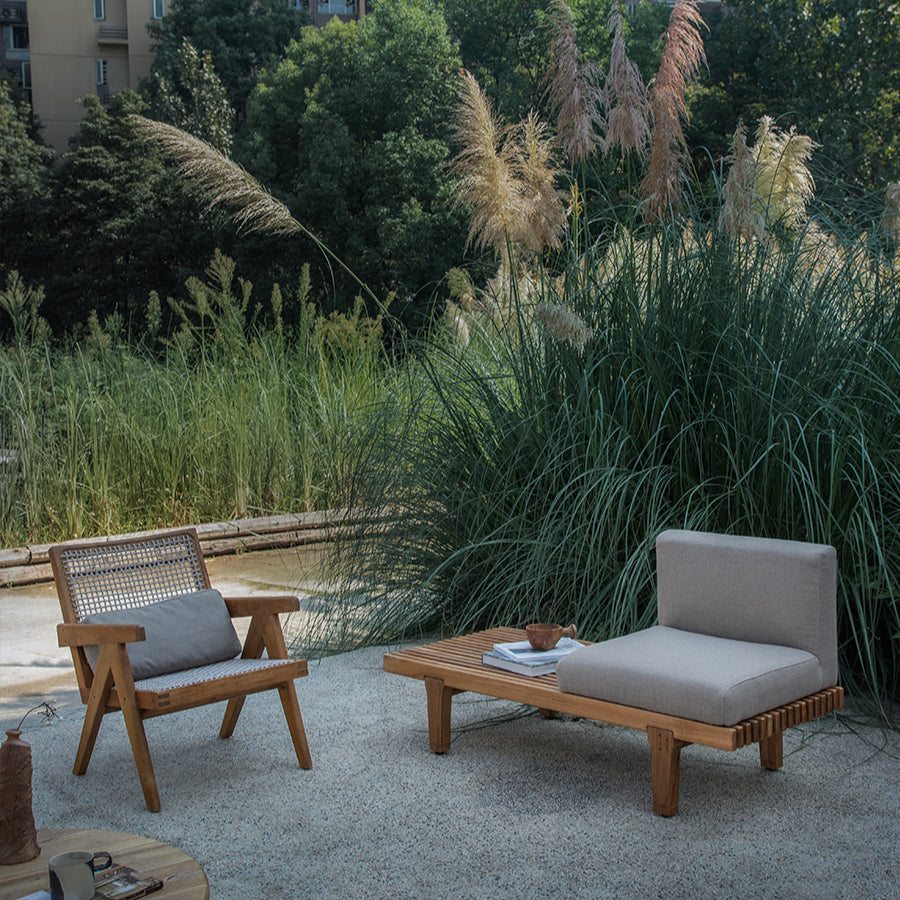 Outdoor courtyard leisure furniture table and chair combination hotel balcony sofa chair tea table custom