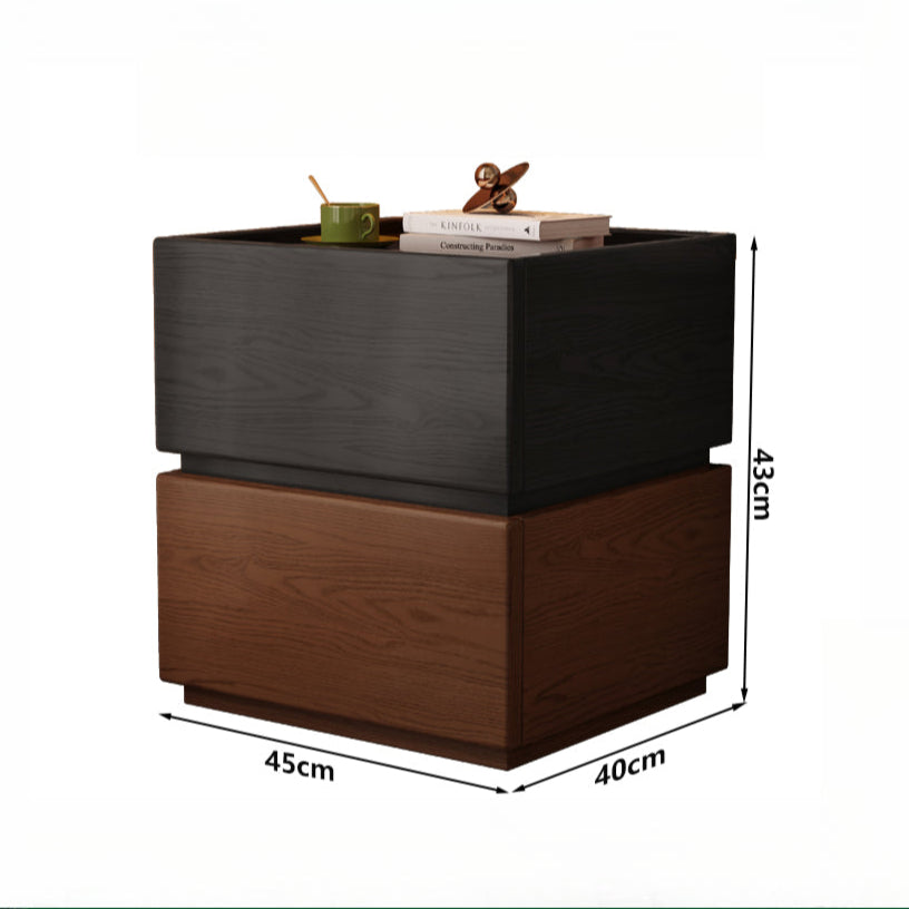 Retro solid wood bedside table Home bedroom Simple new small bedside storage cabinet