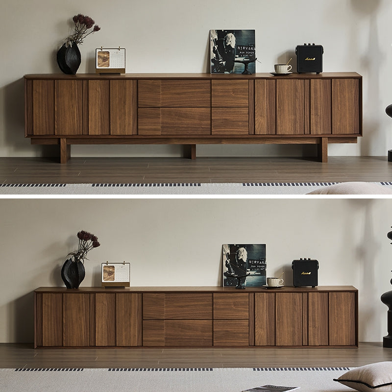 Solid wood floor TV cabinet coffee table combination medieval retro living room storage locker integration