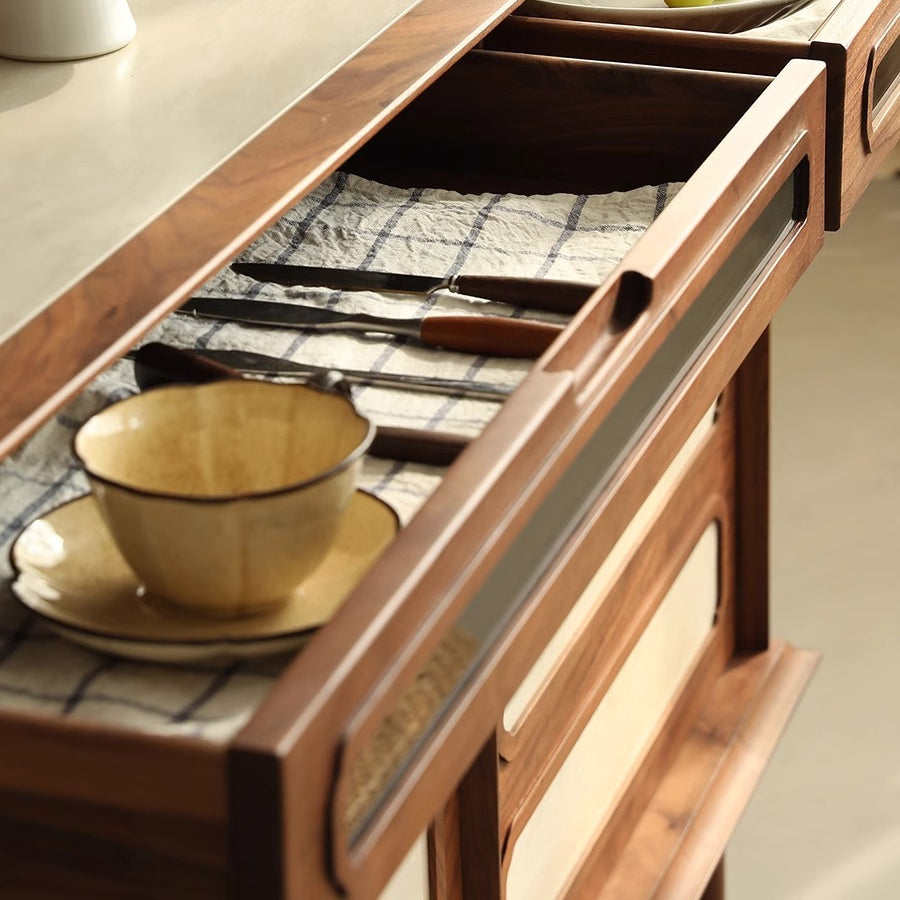 Side cabinet Household living room Solid wood tea cabinet Kitchen wall storage cabinet Tea rack Contact WhatsApp for customization