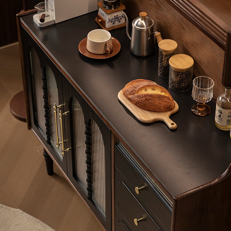 Solid wood dining side cabinet Coffee cabinet Living room entrance cabinet Tea cabinet Household kitchen storage cabinet Customized