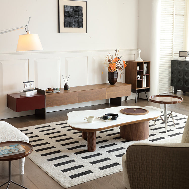 TV cabinet coffee table combination living room new retro floor cabinet side cabinet set custom