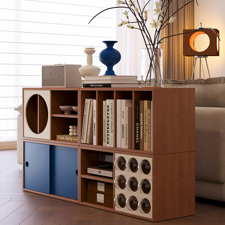 All solid wood TV cabinet bookcase shelf living room retro custom