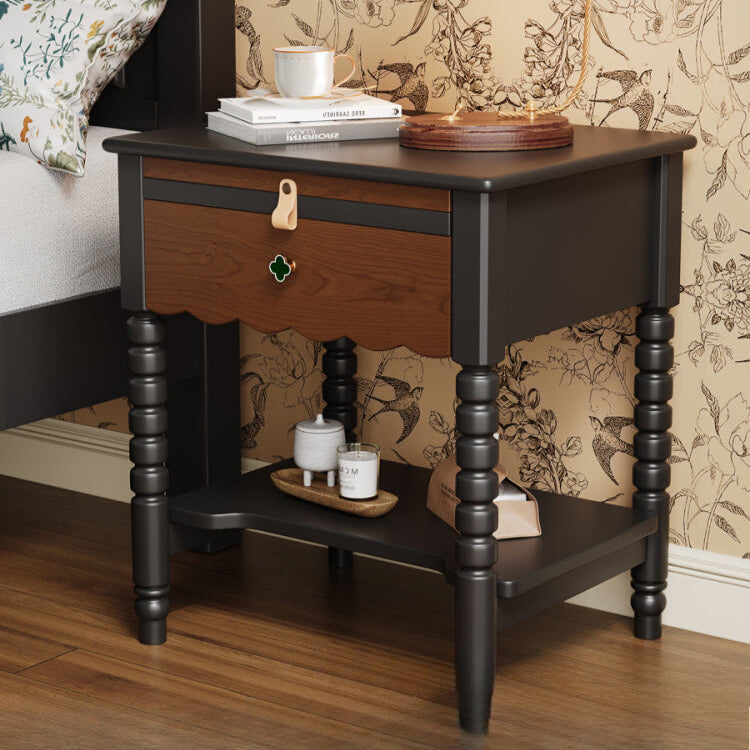 Retro bedside table Solid wood small storage cabinet Medieval storage small cabinet Household bedroom bedside cabinet
