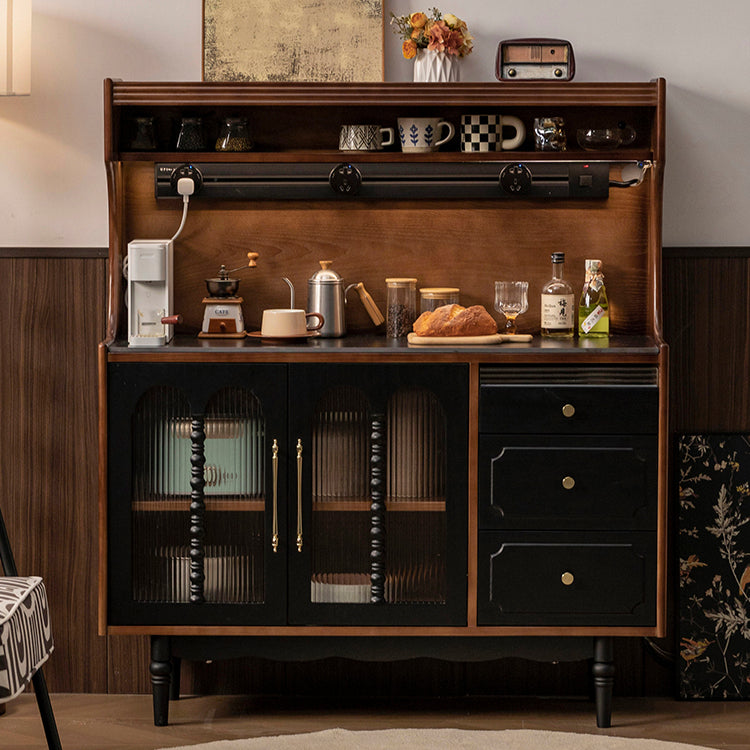 Solid wood dining side cabinet Coffee cabinet Living room entrance cabinet Tea cabinet Household kitchen storage cabinet Customized