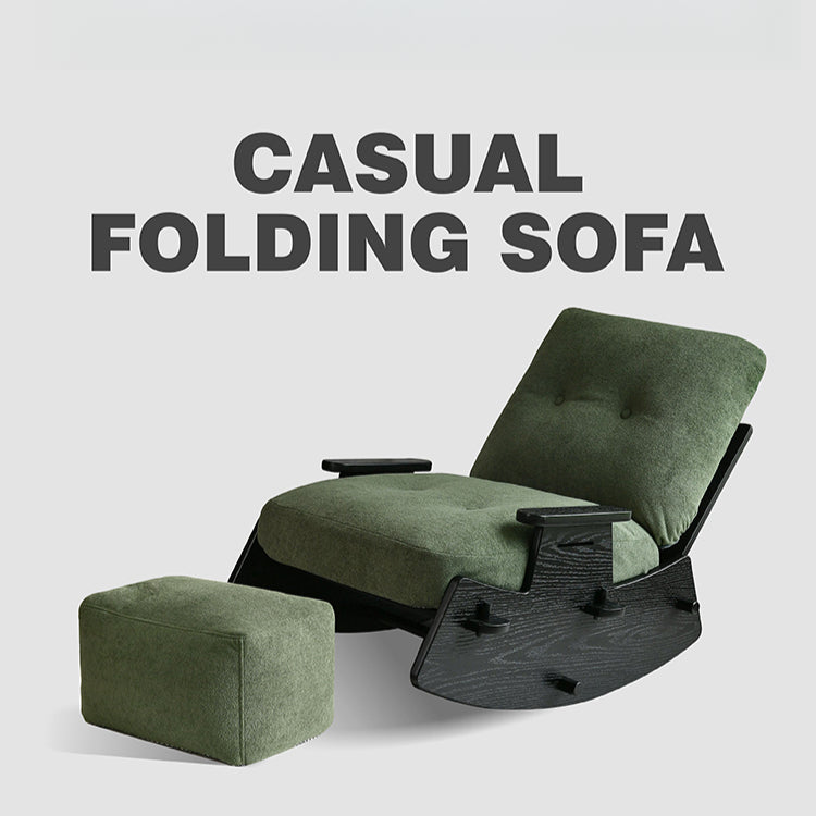 Solid wood single recliner household balcony retro leisure chair can lie in the living room lazy sofa chair custom