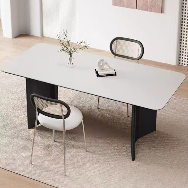 Solid wood rock slab dining table household dining table simple furniture workbench custom