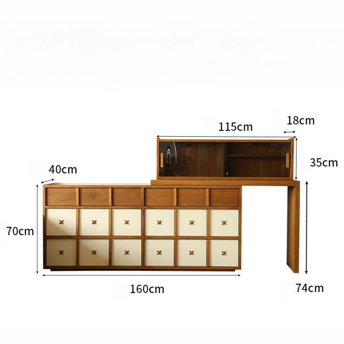 Solid wood retro dresser corner simple bedroom end of bed dressing table