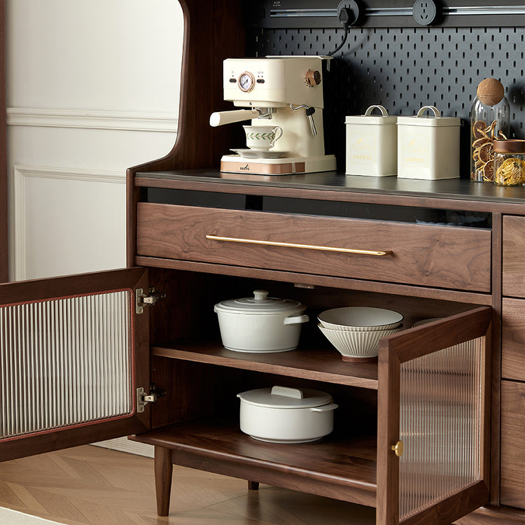 Side cabinet All solid wood coffee cabinet Living room tea cabinet Storage cabinet Customized