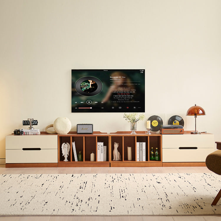 Solid wood TV cabinet living room retro storage cabinet locker custom