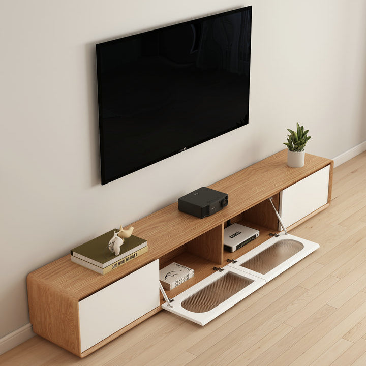 Modern Minimalist Log Living Room Floor Cabinet TV Cabinet Solid Wood Multilayer Board