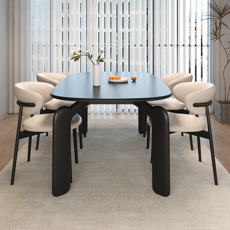 Rock slab dining table Minimalist eating table Light luxury household full support Rectangle dining table and chair combination Customized