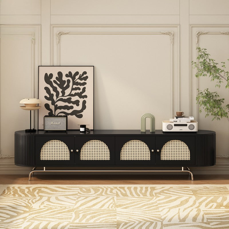 Solid wood rattan TV cabinet Locker Living room TV cabinet Household custom