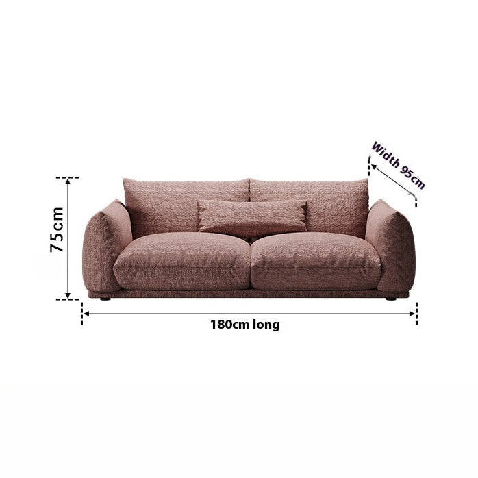Minimal fabric cream small apartment living room designer simple bread sofa