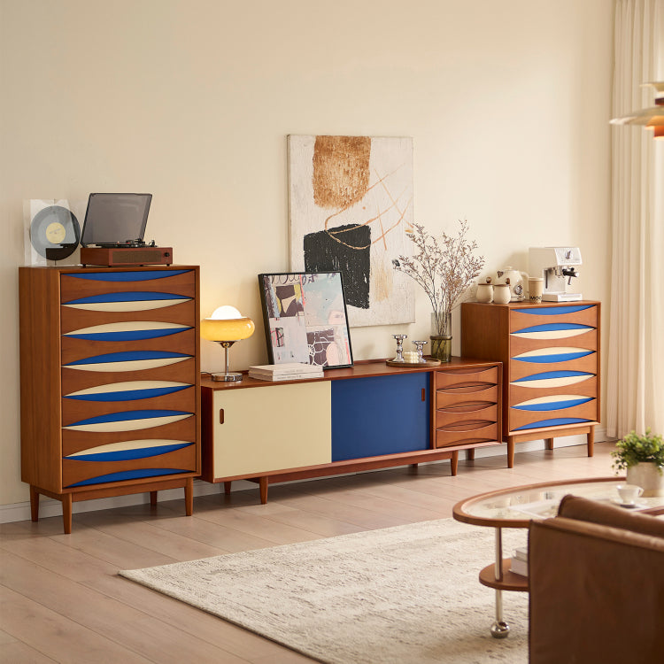 Solid wood TV cabinet combination living room locker retro storage cabinet custom
