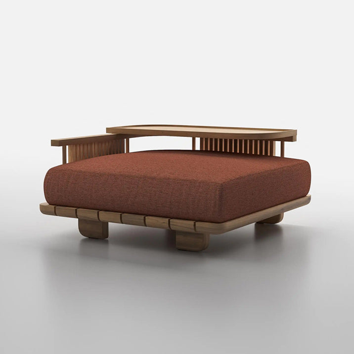 Outdoor sofa rainproof and anti-corrosion villa courtyard open-air solid wood living room combination recliner furniture custom