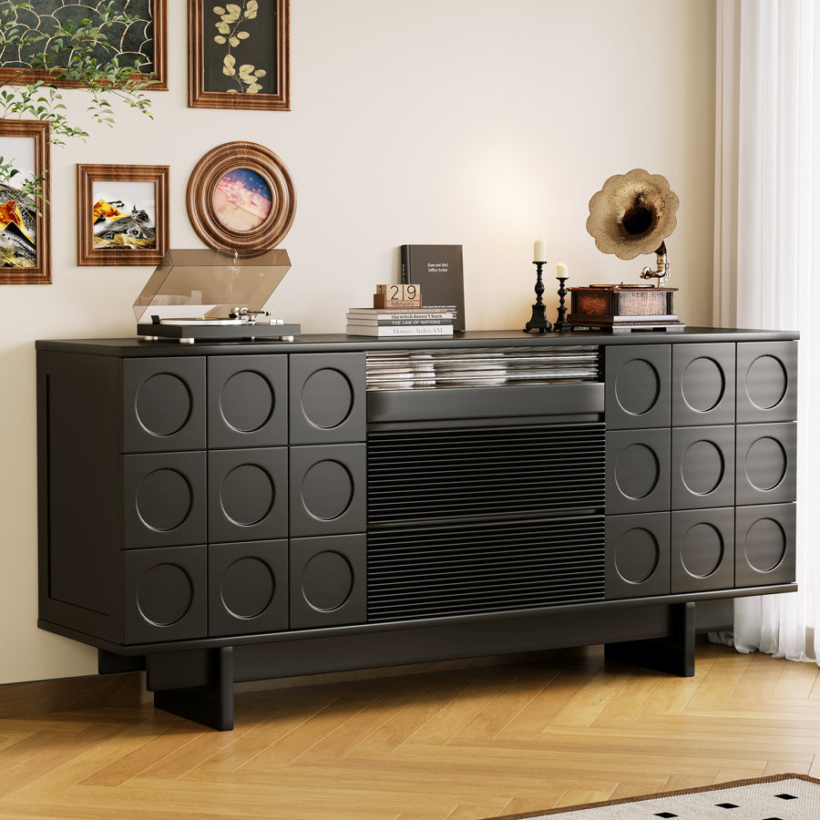 Solid wood TV cabinet against the wall retro dining side cabinet retro storage storage decorative side cabinet custom