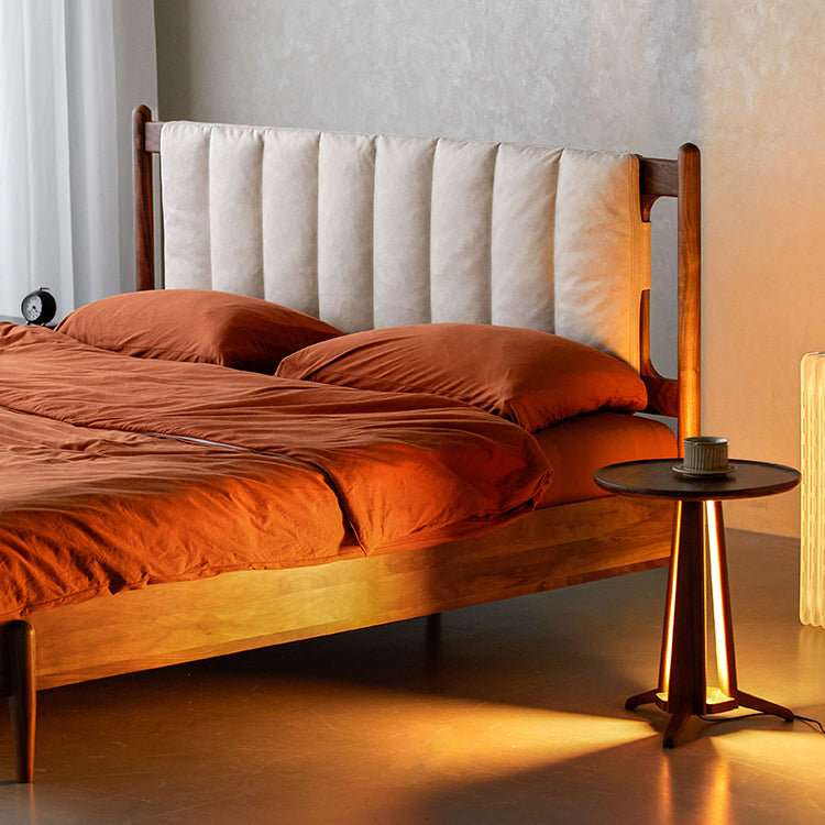 Full solid wood bed rattan bed retro bed furniture custom