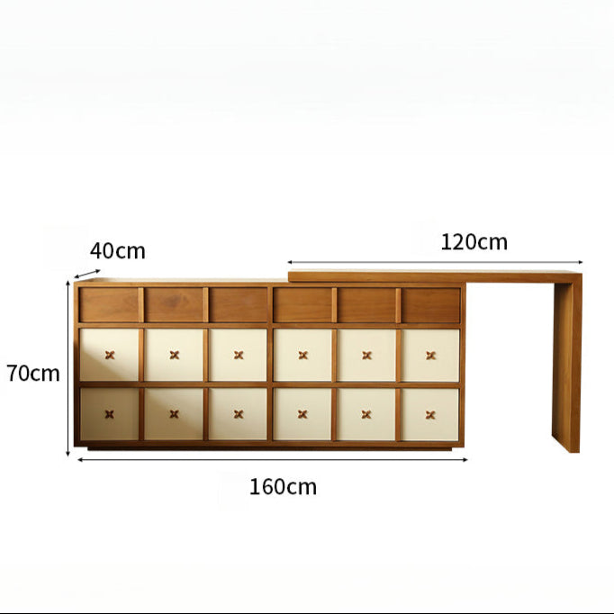 Solid wood retro dresser corner simple bedroom end of bed dressing table