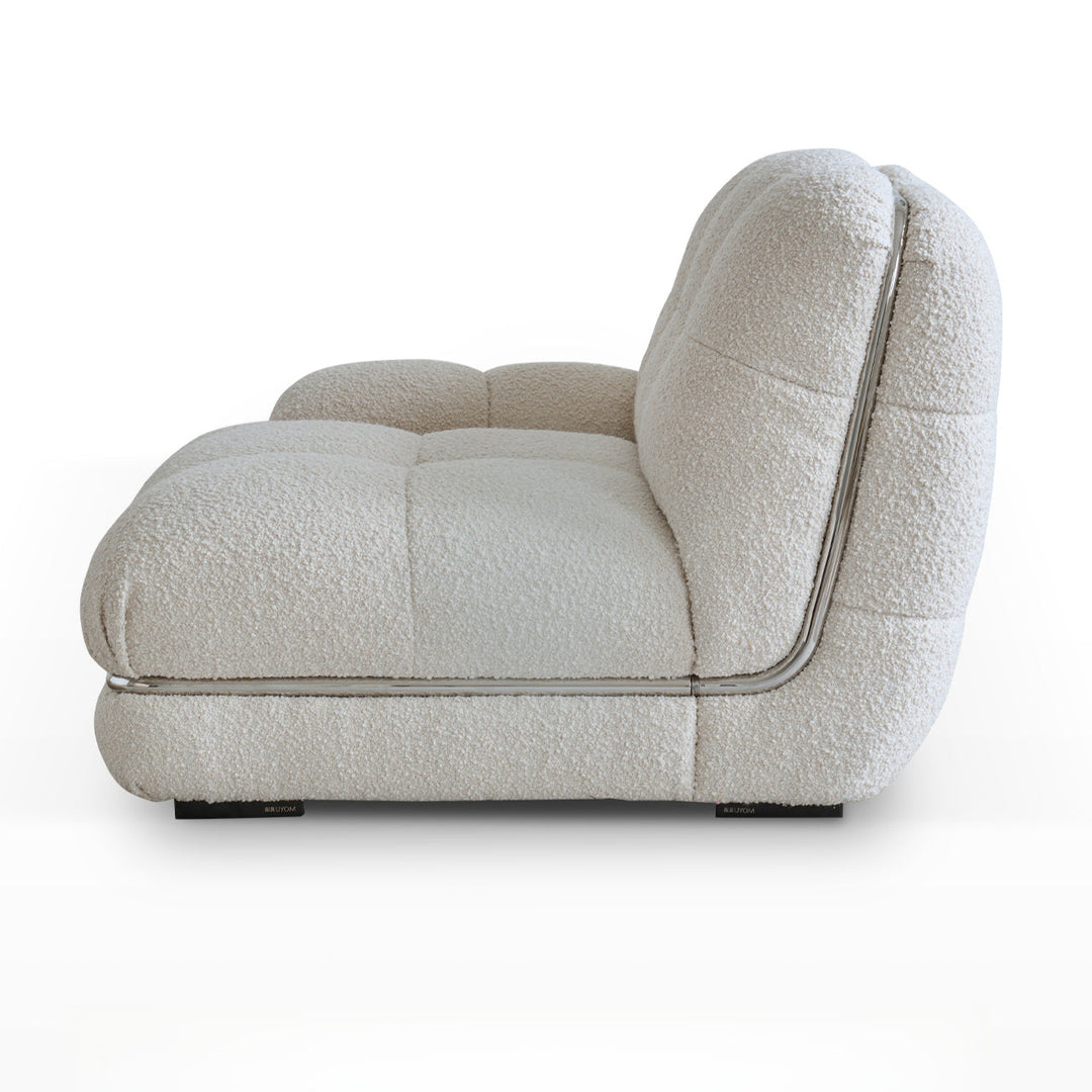 Sofa cream designer simple modern living room straight row three light fabric sofa