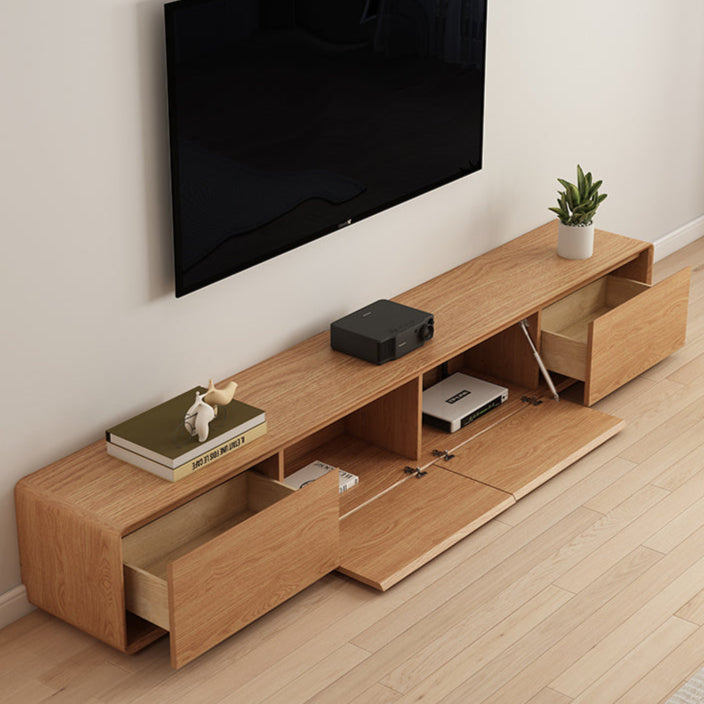 Modern Minimalist Log Living Room Floor Cabinet TV Cabinet Solid Wood Multilayer Board