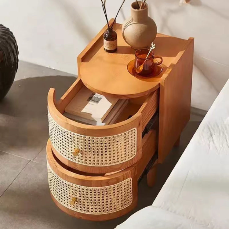 Bedside table niche design sense household bedroom solid wood rack simple customization