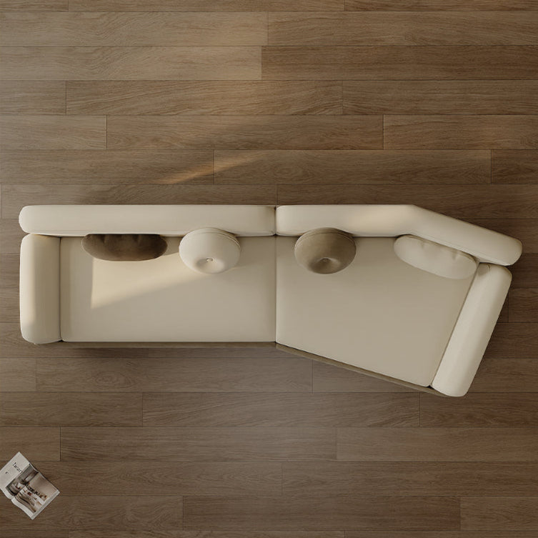 Cream style sofa straight row three people minimalist living room household matte cloth size apartment designer