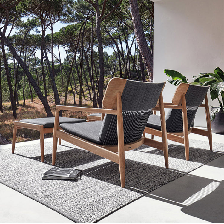 Outdoor tables and chairs courtyard villa furniture open-air yard garden solid wood designer terrace waterproof combination chair