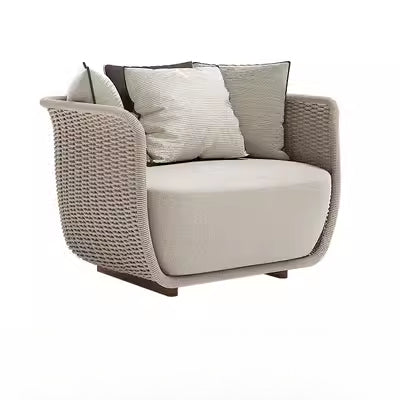 Outdoor sofa waterproof and sunscreen courtyard villa rattan chair combination high-end outdoor leisure hotel furniture customization