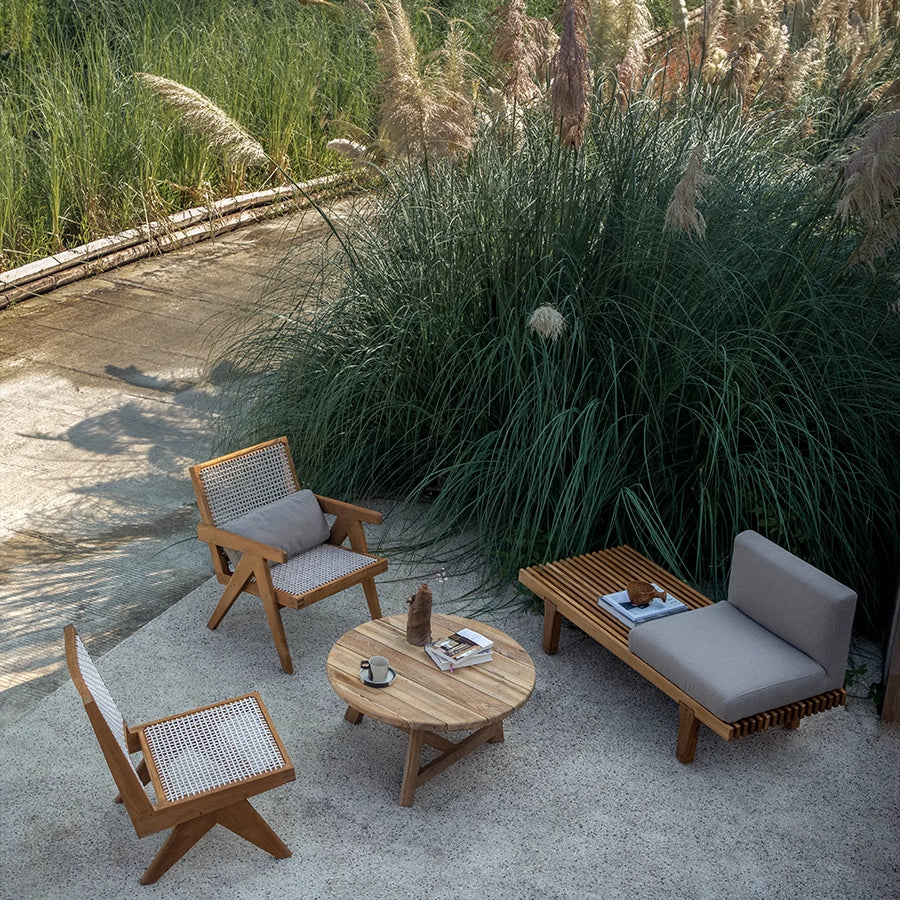 Outdoor courtyard leisure furniture table and chair combination hotel balcony sofa chair tea table custom
