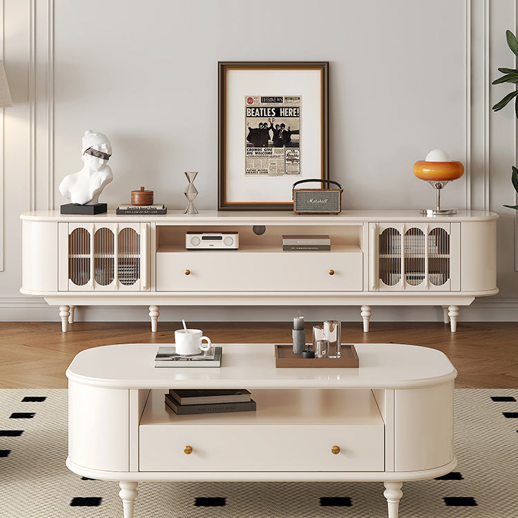 Solid wood TV cabinet coffee table modern simple living room floor retro TV cabinet new custom