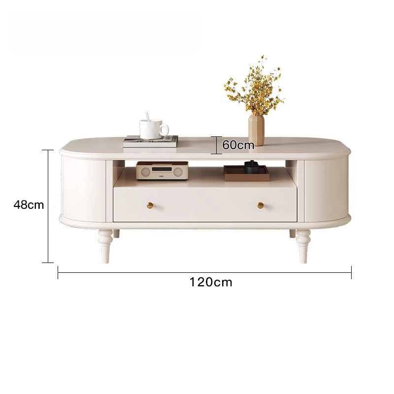 Solid wood TV cabinet coffee table modern simple living room floor retro TV cabinet new custom