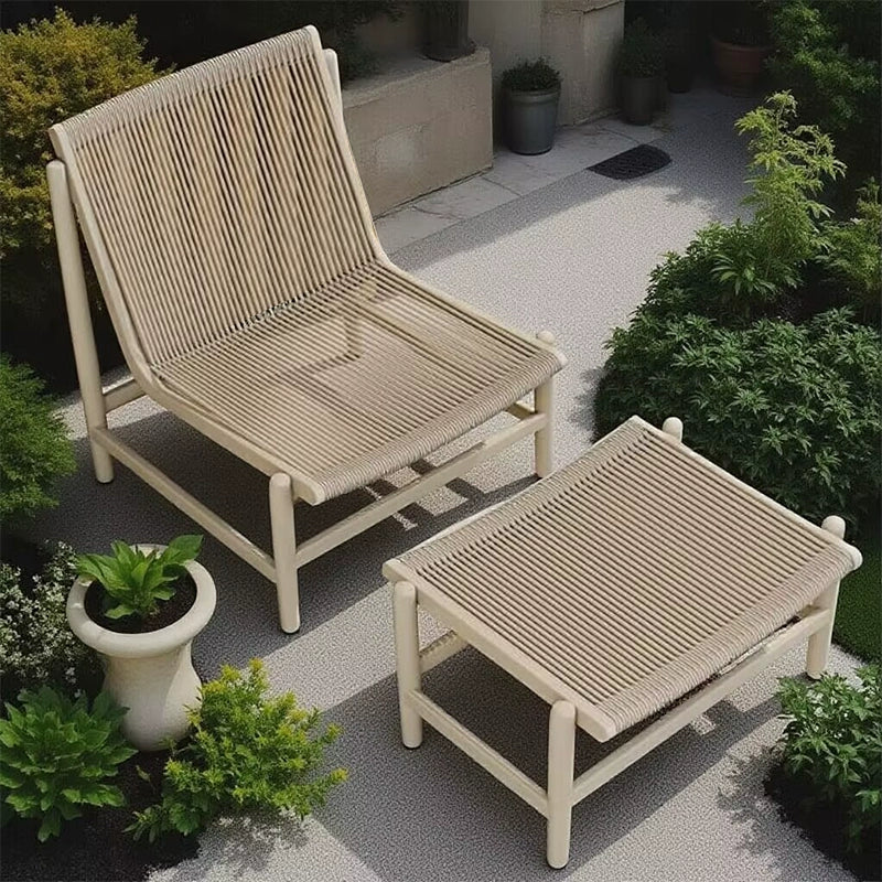 Outdoor courtyard sofa open-air balcony leisure rattan chair coffee table outdoor garden rain and sun protection rope furniture customization