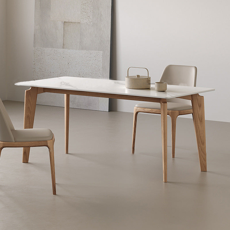 Slate dining table Solid wood rectangular log dining table Household dining table and chair combination Customized