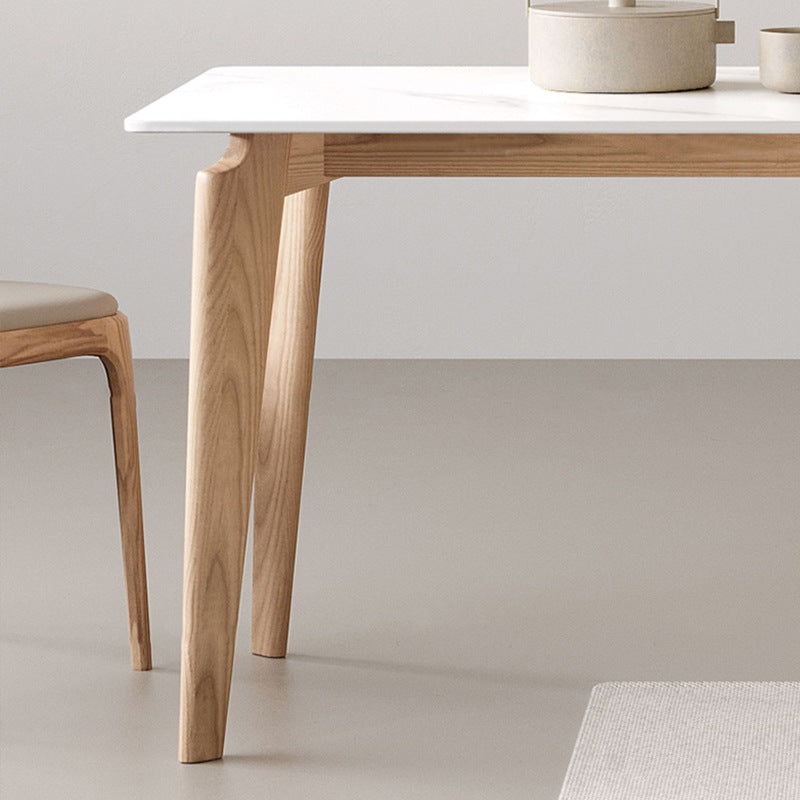 Slate dining table Solid wood rectangular log dining table Household dining table and chair combination Customized