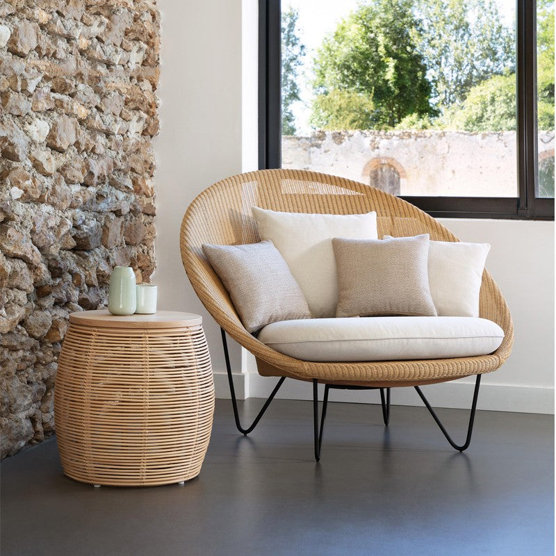 Balcony small sofa outdoor log color rattan chair round leisure single creative bedroom rattan sofa