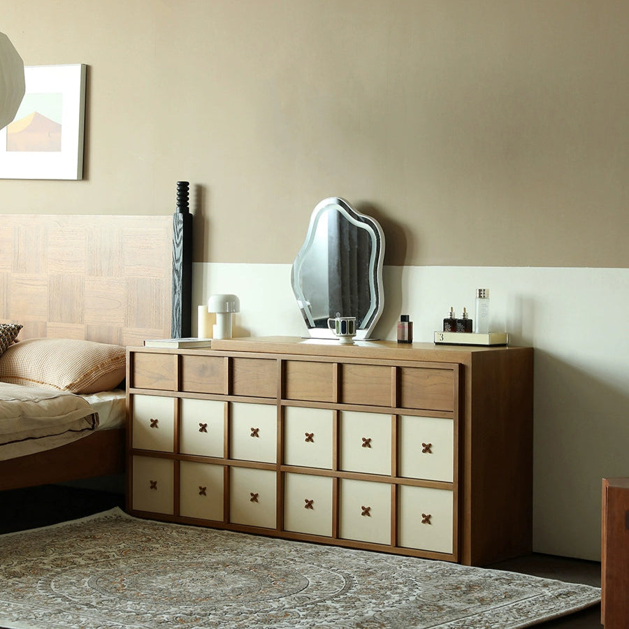 Solid wood retro dresser corner simple bedroom end of bed dressing table