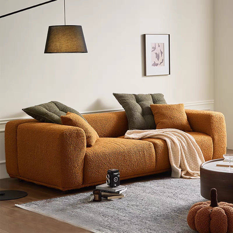 Simple modern sofa small apartment living room tofu block straight row three-person four-person sofa
