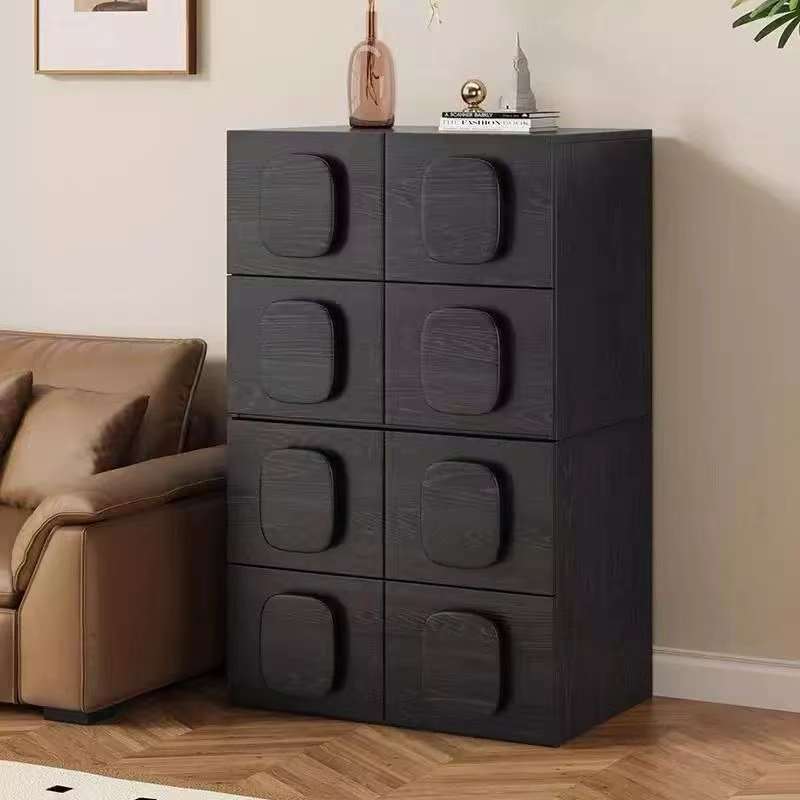 Walnut solid wood card door cabinet ash wood bedroom home TV cabinet bedside locker living room locker
