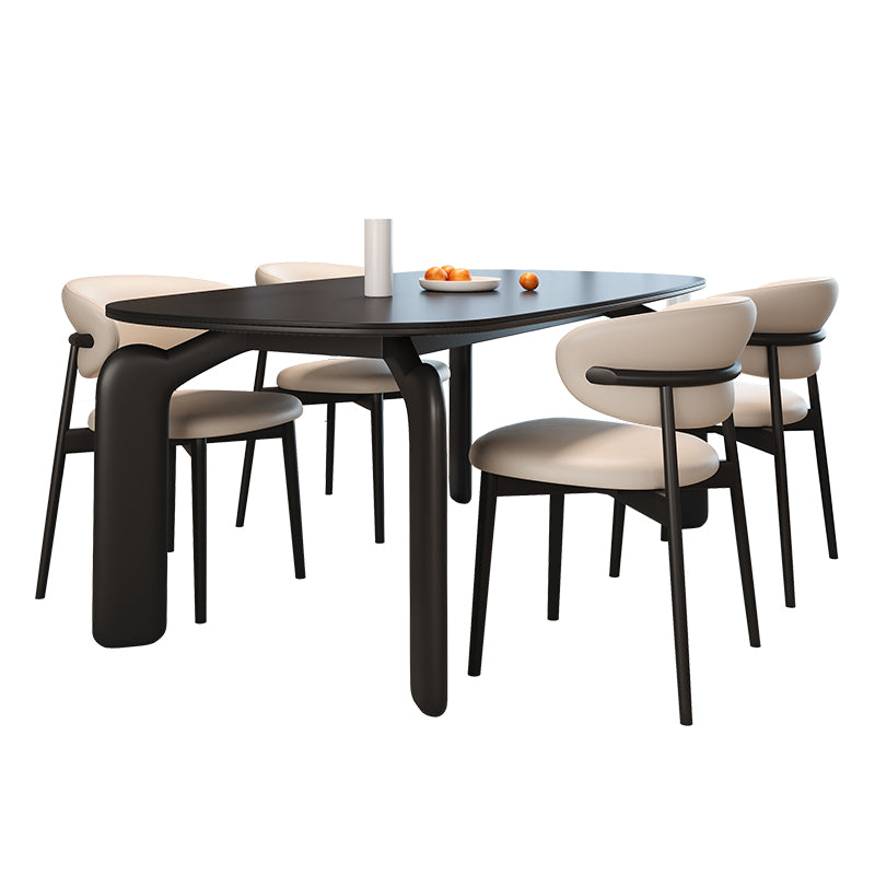 Rock slab dining table Minimalist eating table Light luxury household full support Rectangle dining table and chair combination Customized