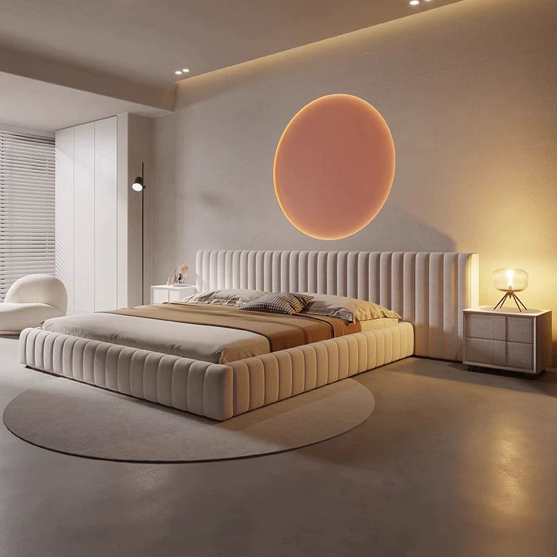 master bedroom double bed high-end wide backrest storage queen bed custom